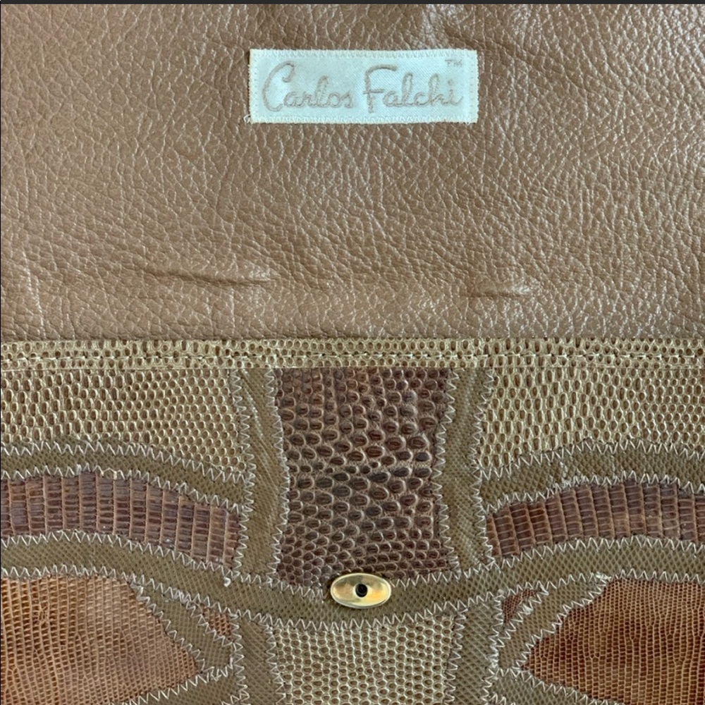 Vintage python and snakeskin Carlos falchi clutch - Picture 4 of 5